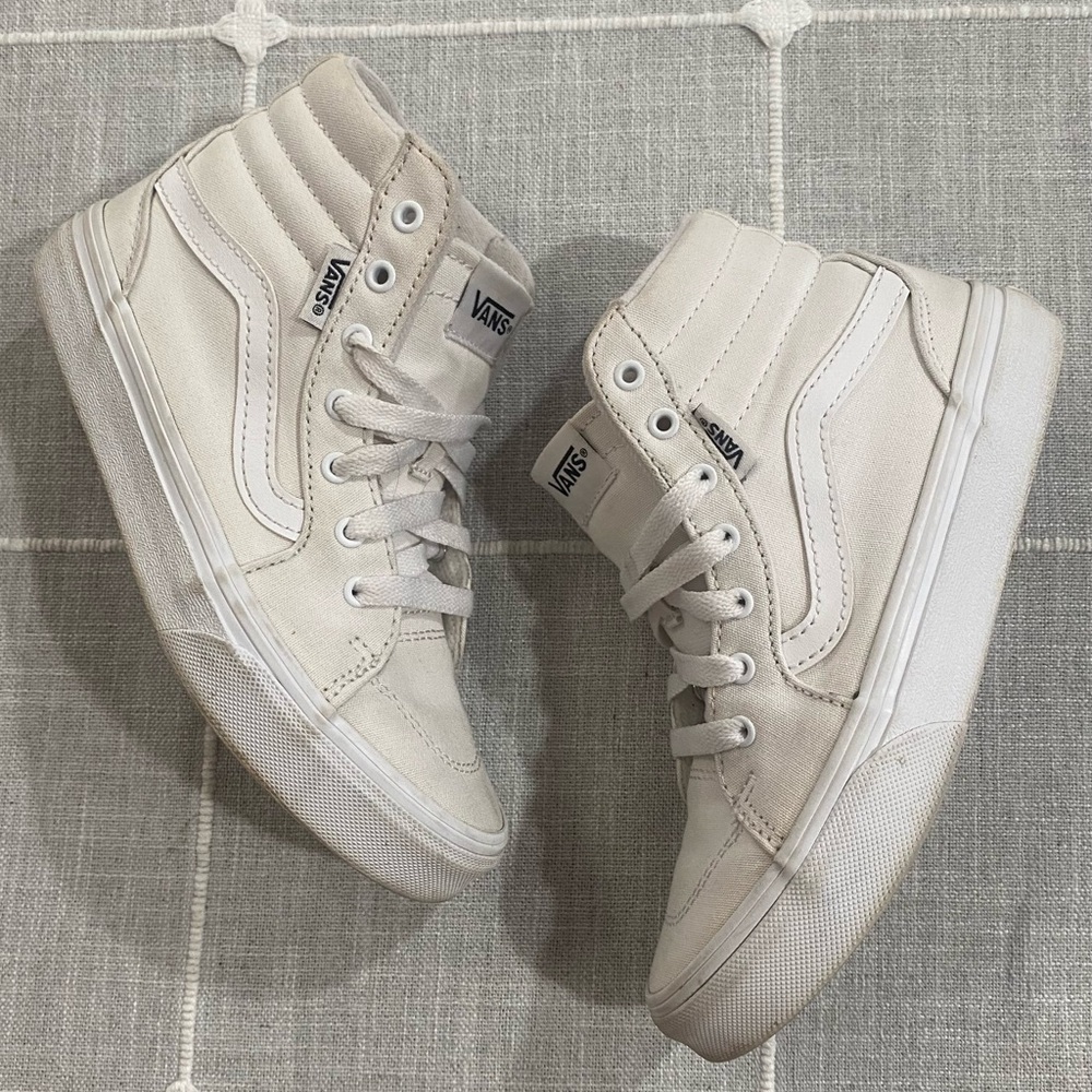 Vans White High Tops Size 2